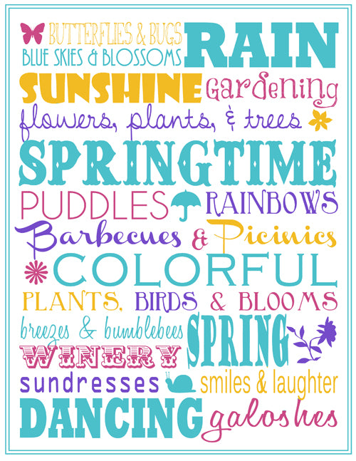 Spring Subway Art Printables