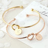 Bree Initial Knot Bangle Bracelet in Rose Gold or Gold