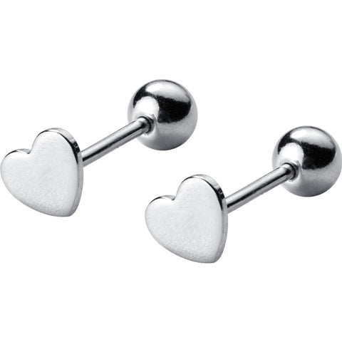 925 Sterling Silver Heart Stud Minimalist Earrings