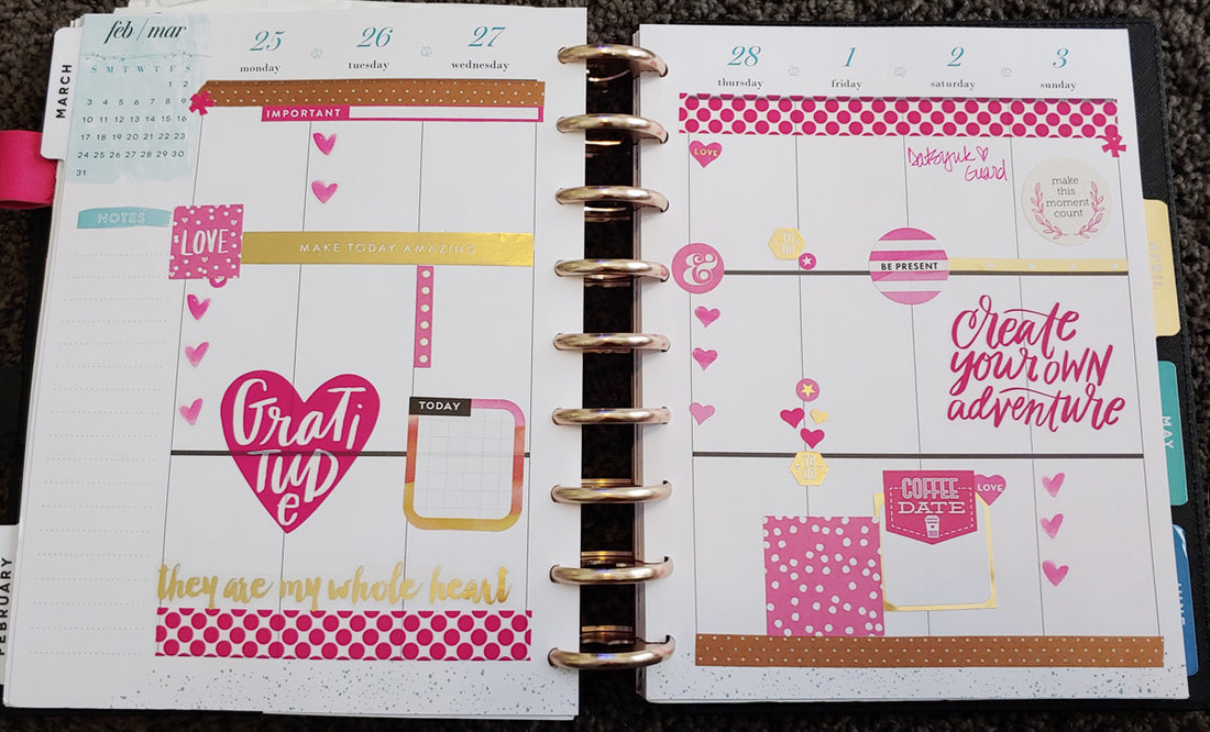 February 28th Happy Planner Page Spread