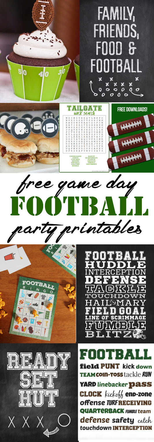 Collection of Free Football Party Printables from Around the Web