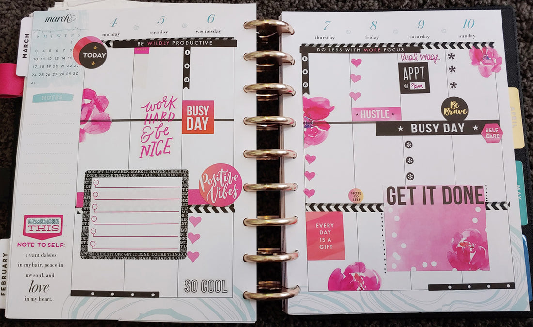 March 4th Happy Planner Weekly Page Spread