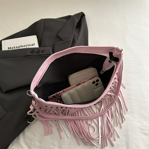 Fringe Cross Messenger Handbag