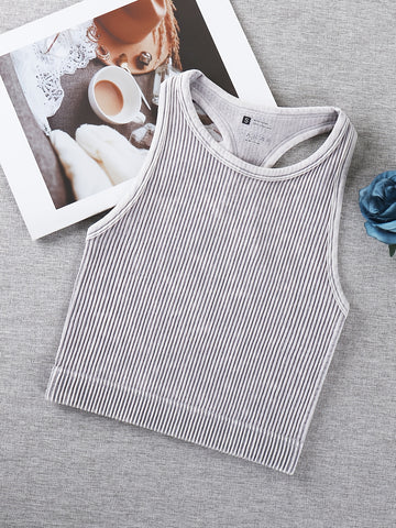 Vintage Washed Ribbed Belly Tank