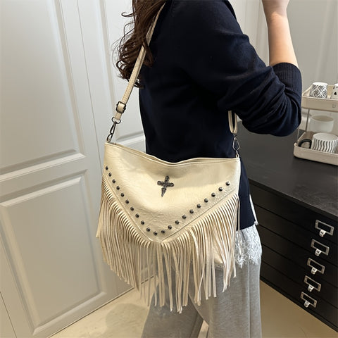 Fringe Cross Messenger Handbag