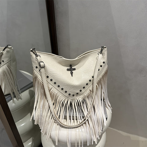 Fringe Cross Messenger Handbag