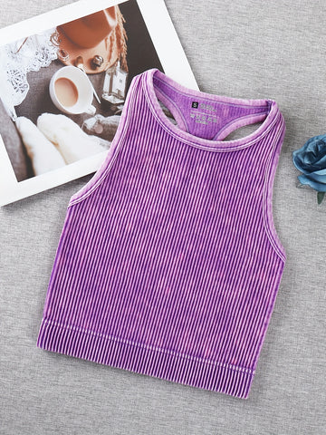 Vintage Washed Ribbed Belly Tank