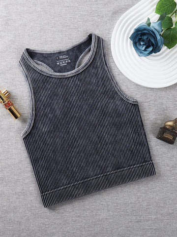 Vintage Washed Ribbed Belly Tank