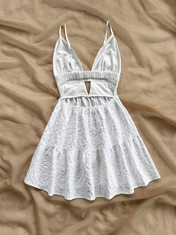Sadie Deep V-Neck Lacey Dress