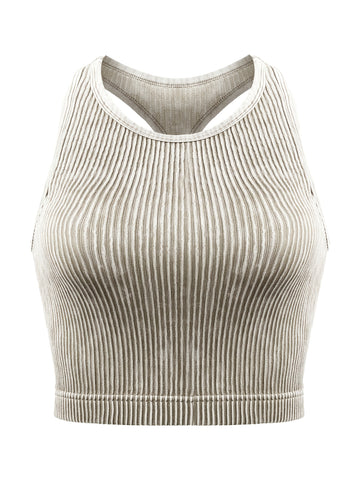 Vintage Washed Ribbed Belly Tank