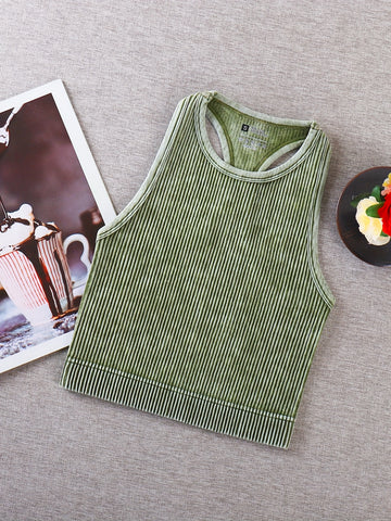 Vintage Washed Ribbed Belly Tank