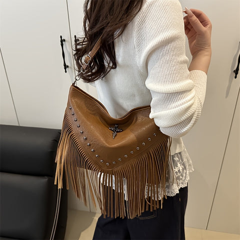 Fringe Cross Messenger Handbag