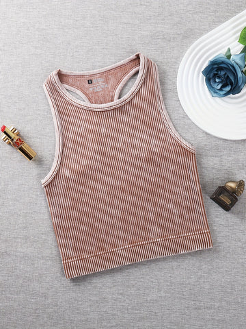 Vintage Washed Ribbed Belly Tank