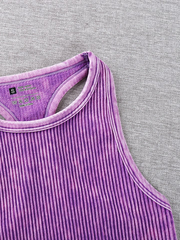 Vintage Washed Ribbed Belly Tank