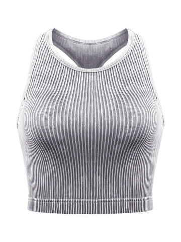 Vintage Washed Ribbed Belly Tank