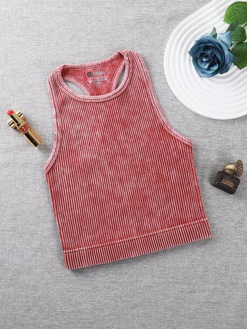 Vintage Washed Ribbed Belly Tank