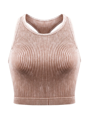 Vintage Washed Ribbed Belly Tank