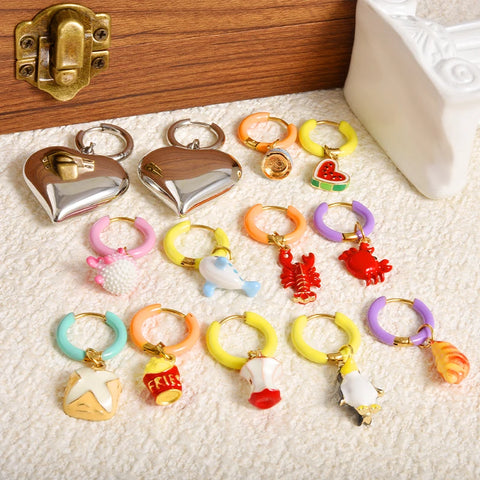 Dopamine Daydream Charm Hoops
