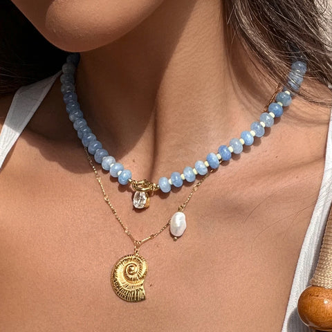 Golden Hour Stone Charm Necklace