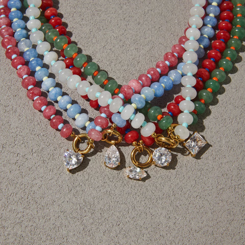 Golden Hour Stone Charm Necklace
