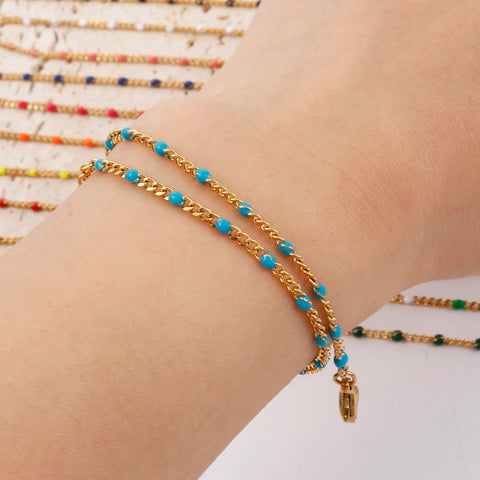 Mia Stainless Steel Colorful Anklet