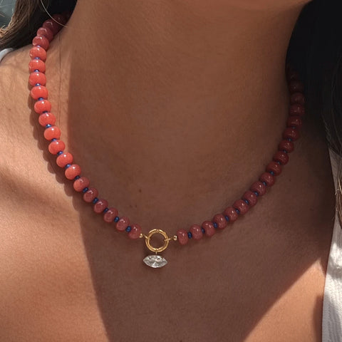Golden Hour Stone Charm Necklace