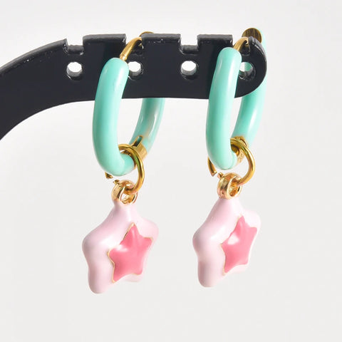 Dopamine Daydream Charm Hoops