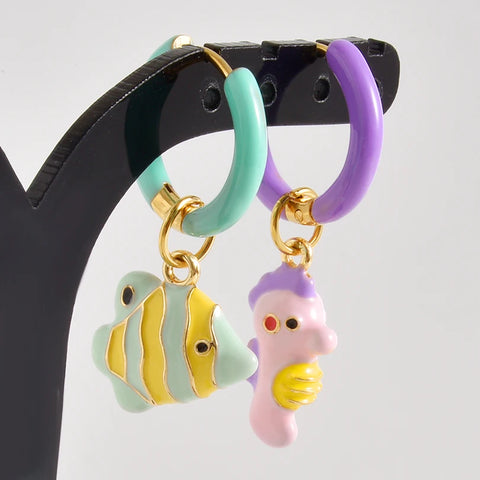 Dopamine Daydream Charm Hoops