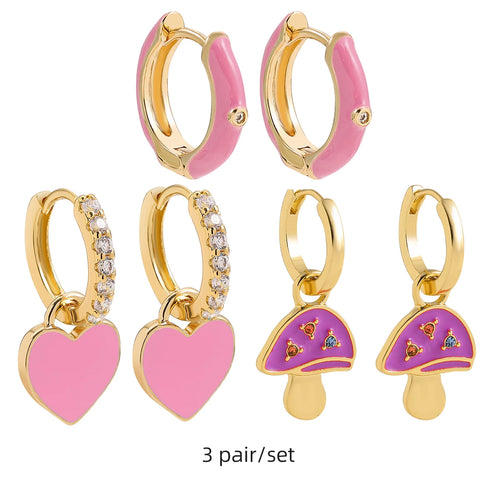 Carlotta Boho Bright Acrylic Huggie Earrings Set