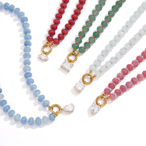 Golden Hour Stone Charm Necklace