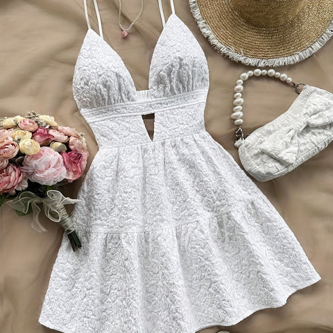 Sadie Deep V-Neck Lacey Dress