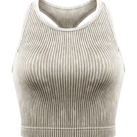 Vintage Washed Ribbed Belly Tank