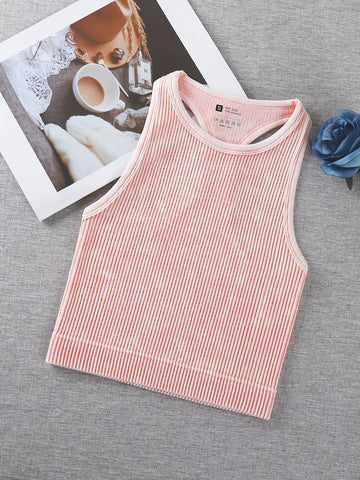 Vintage Washed Ribbed Belly Tank