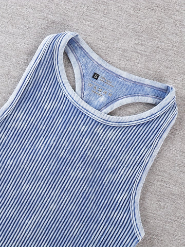 Vintage Washed Ribbed Belly Tank
