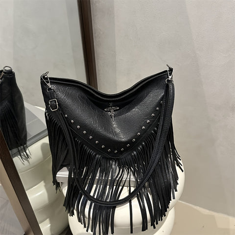 Fringe Cross Messenger Handbag