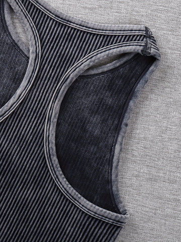 Vintage Washed Ribbed Belly Tank