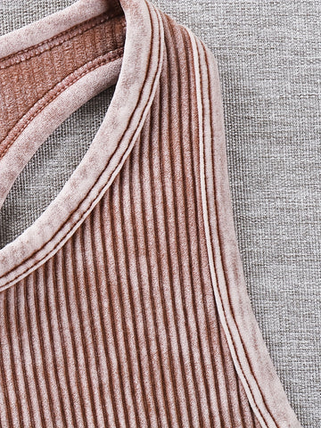 Vintage Washed Ribbed Belly Tank