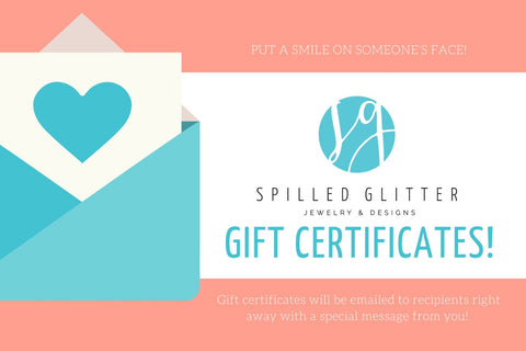 Spilled Glitter Gift Certificates