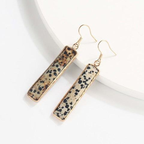 Aime Vertical Stone Bar Drop Earrings