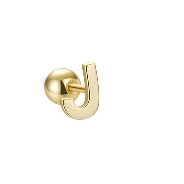Silver or Gold Initial Minimalist Earrings