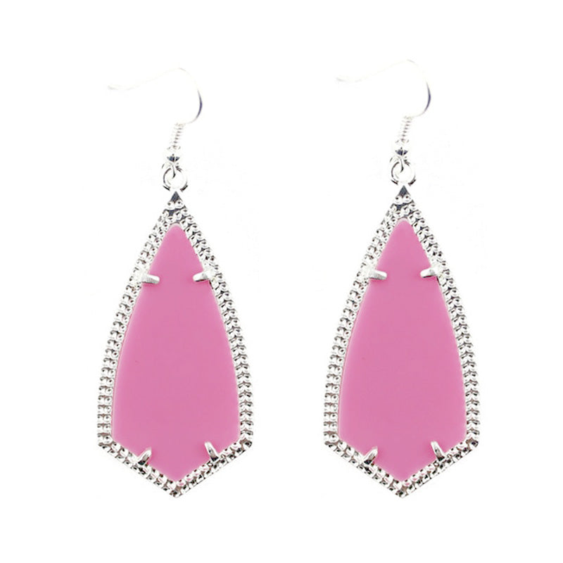 Laina Dangle Colored Kite Earrings in Pink
