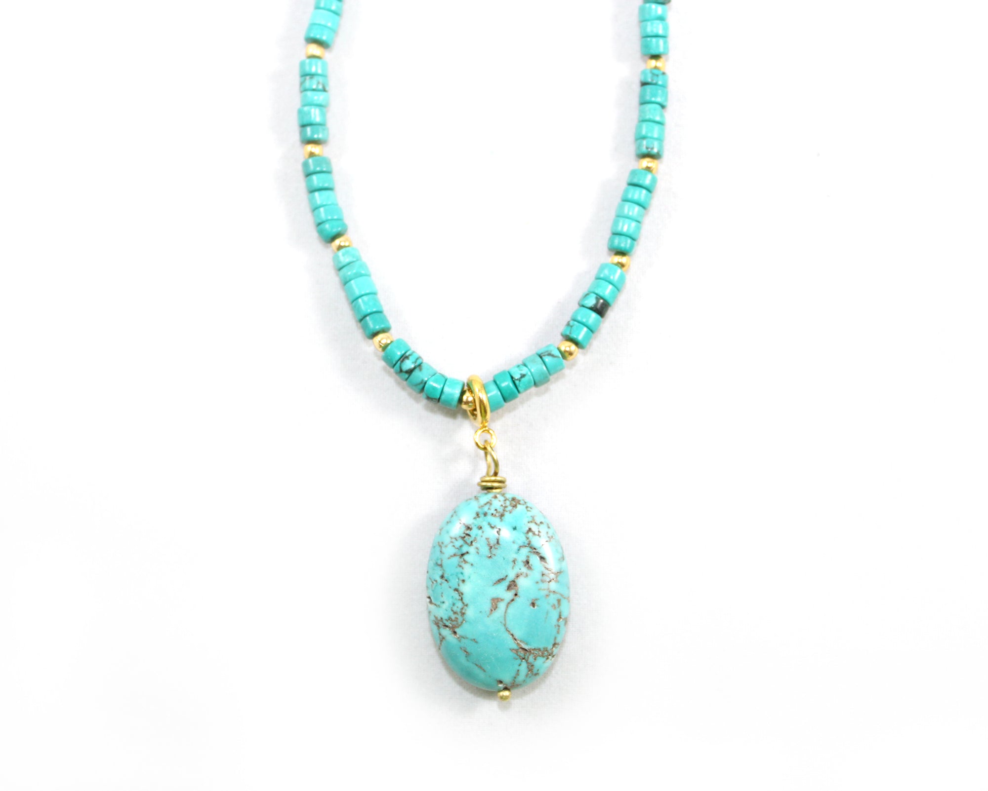 Maui-Turquoise-and-Gold-Beaded-Dangle-Necklace