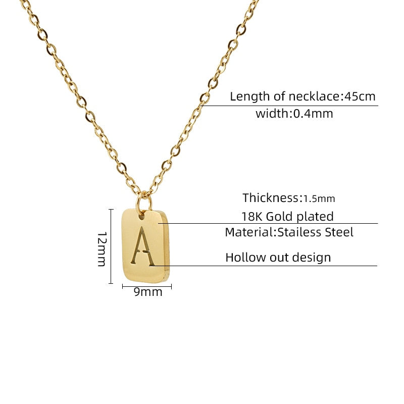 Abigail Gold Initial Tag Necklace