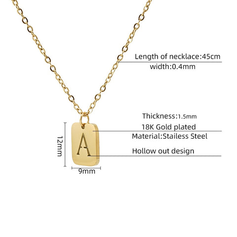 Abigail Gold Initial Tag Necklace