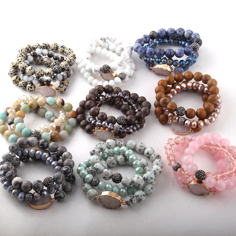 Opal Bracelet Stack - Set of 3 Bracelets