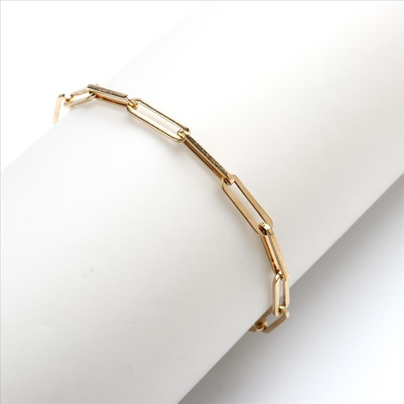 Paperclip Link Chain Bracelet in Silver or Gold