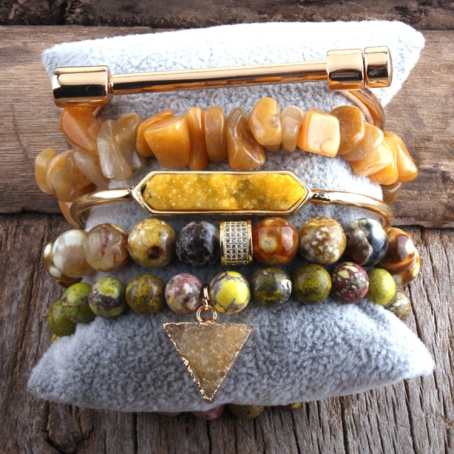 Amber Bracelet Stack - Set of 5 Bracelets
