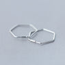 925 Sterling Silver Hexagon Hoop Earrings