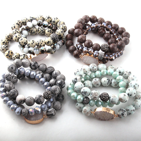 Opal Bracelet Stack - Set of 3 Bracelets
